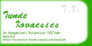 tunde kovacsics business card